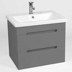 Viant Тумба с раковиной Марсель 80 подвесная графит – фотография-4